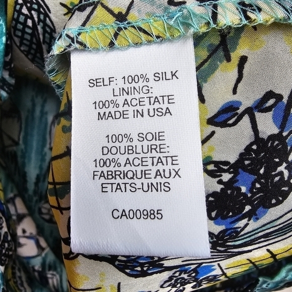 100% Silk Nanette Lepore "Ciao Bella" Print Wrap Blouse, Size Small - Picture 7 of 10